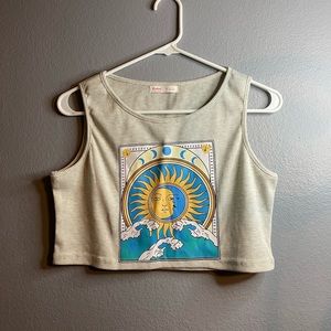 Women's Sun/Moon Tarot Graphic Crop Top